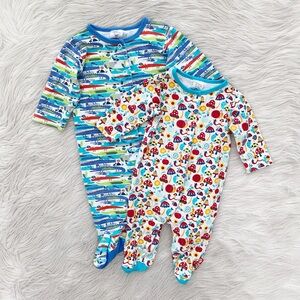 Zutano Baby 3-6 Months Mushroom Snail Alligator Snap Front Footies One Piece